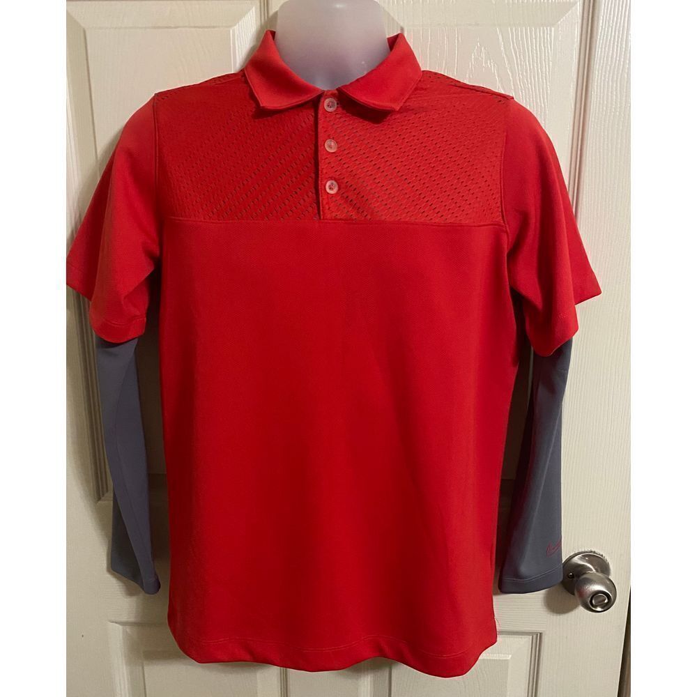 Men's Nike Red and Gray‎ Dual Layer L/S Dri Fit Golf Size XL